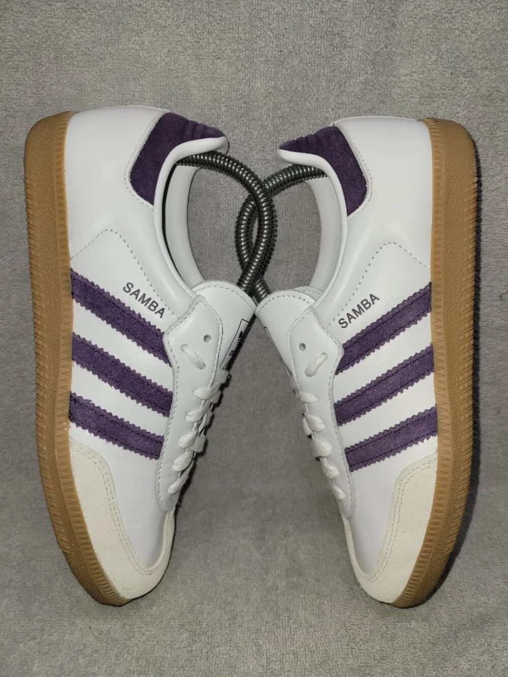 Adidas Samba OG Cloud White Alumina Plum Tan Gum Sneakers JS1392 Womens Size 7.5